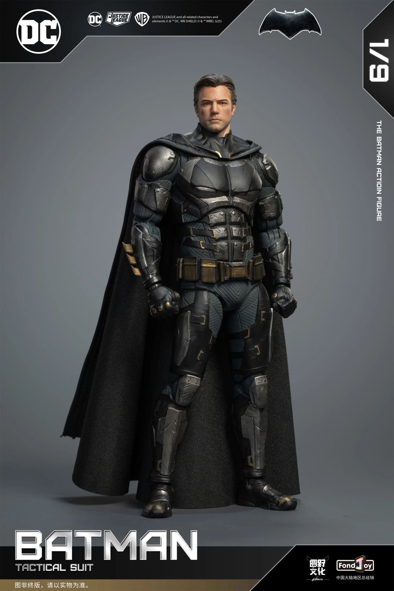 1/9 Original Fondjoy Bruce Wayne Batman Liga da Justiça Traje Tático Boneco de Ação Filme Zack Snyder's Detective Comics Brinquedos