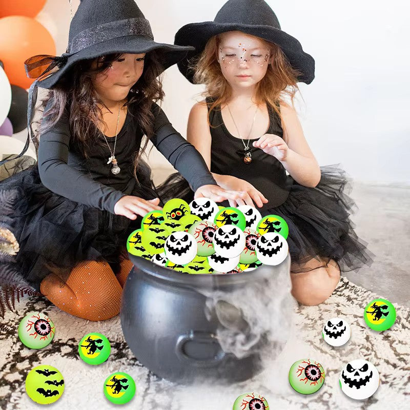 10/20/30Pcs Luminous Halloween Bouncing Ball Glow in The Dark Eyeball Scary Rubber Ball Haunted House Prop Halloween Party Favor