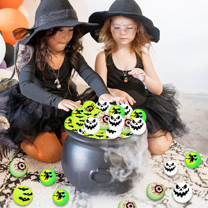 10/20/30Pcs Luminous Halloween Bouncing Ball Glow in The Dark Eyeball Scary Rubber Ball Haunted House Prop Halloween Party Favor