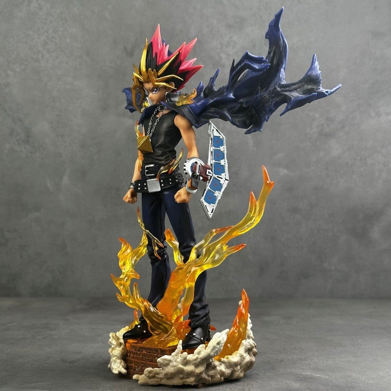 2025 28cm Anime Duel Monsters Anime Figure Gk Yugi Muto Doll 2 Heads Pvc Statue Model Collectible Decoration Toys Christmas Gift