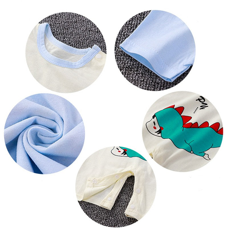 Newborn Baby Clothes Summer Short Sleeve Rompers Infant Boys Girls Cartoon Cotton Jumpsuit Toddler Thin Pajaodysuit For Newborns