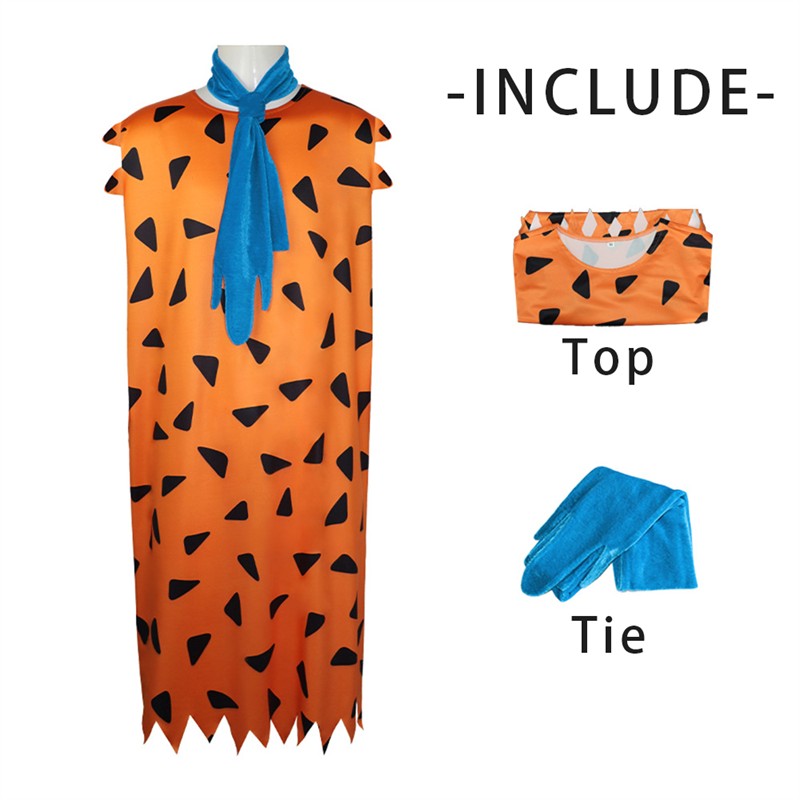 Modern Primitive Adult Fred Wilma Barney Betty Cosplay Costumes Top Dress Accessories Performance Halloween Carnival Outfits