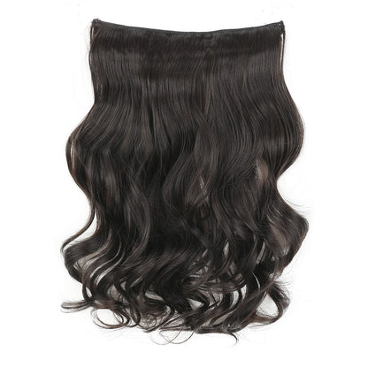 Fio Invisível em Apliques de Cabelo Sintético Ondulado 2 Presilhas em Apliques de Cabelo 45cm Fio de Nylon Peça de Cabelo Sintético para Mulheres
