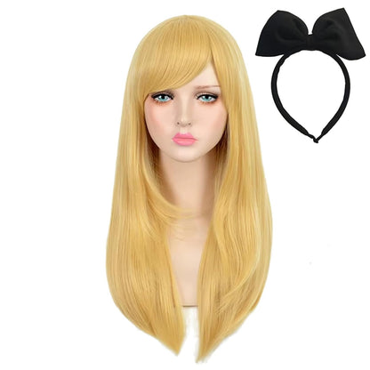 Cute Pink Ponytail Wig Akiyama Mizuki Anime Cosplay Long Curly Hair Wigs with Bangs Heat Resistant Synthetic Wigs