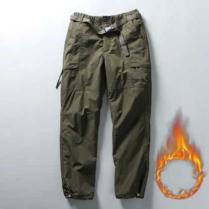 Calça Cargo de Ferramentas com Forro de Lã Grosso Impermeável para Homens e Mulheres, Inverno, Exterior, com Vários Bolsos, Solta, Reta, Macacão, Calça Comprida