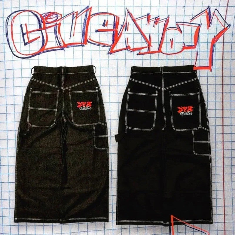 Calça Jeans Baggy Y2K masculina Harajuku anos 2000 vintage bordada de alta qualidade nova Hip Hop streetwear masculina feminina calça jeans casual de perna larga