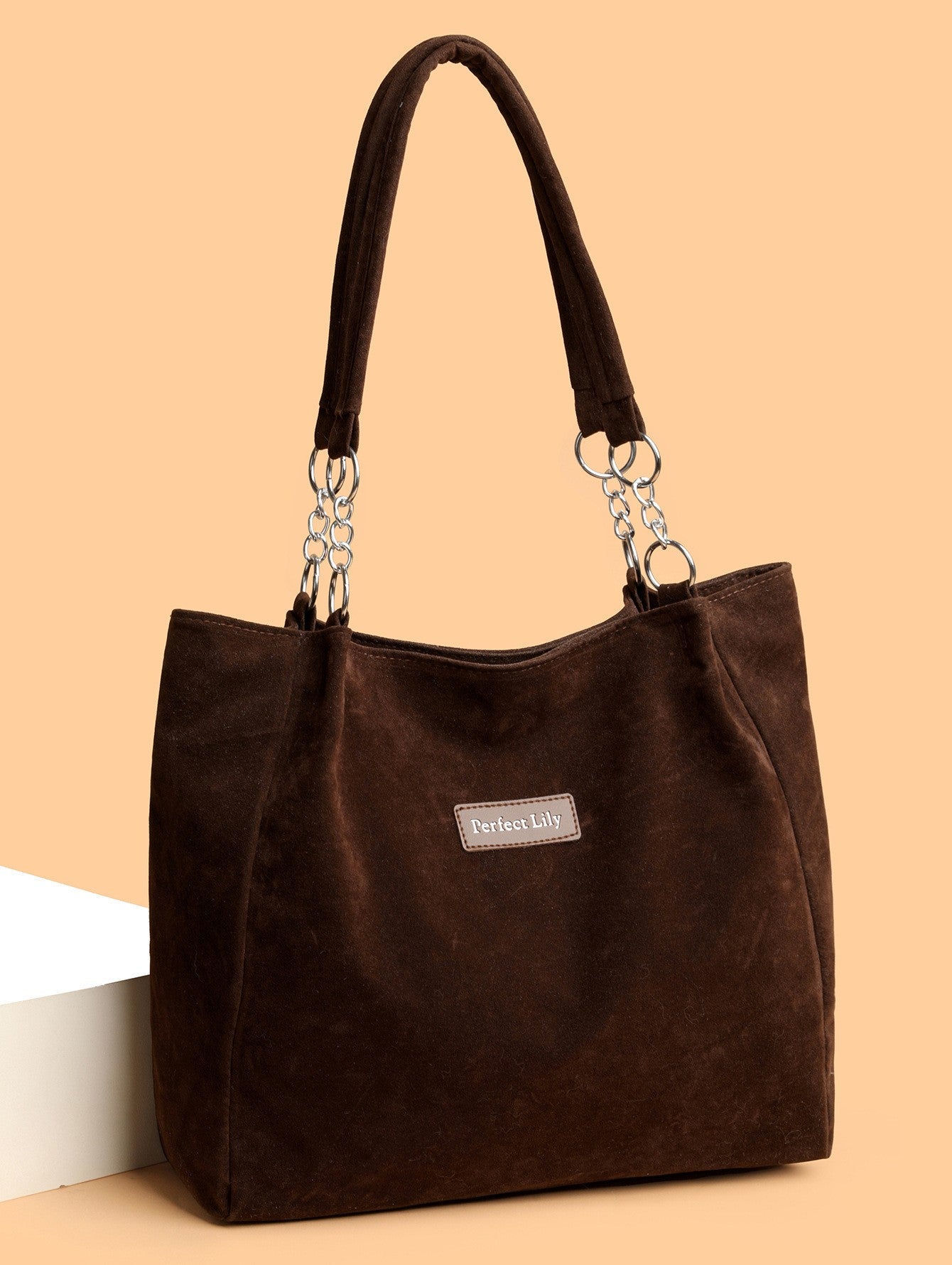 European American Autumn Winter Large Capacity Suede Women's Bag, Vintage Handbags Women Shoulder Bag, Retro Faux Suede Tote Bag