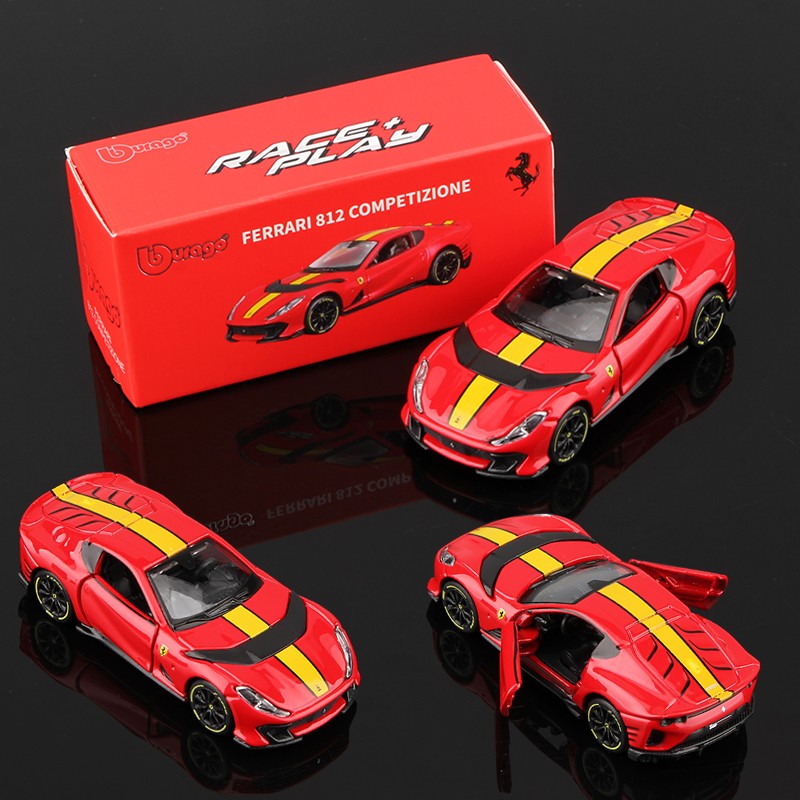 Bburago 1:64 Ferrari Daytona SP3 812 Competizione Carro Modelo Liga Miniatura Veículos Fundidos Brinquedo Coleção de Presente