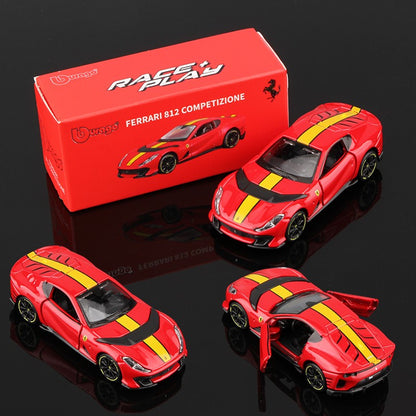 Bburago 1:64 Ferrari Daytona SP3 812 Competizione Carro Modelo Liga Miniatura Veículos Fundidos Brinquedo Coleção de Presente