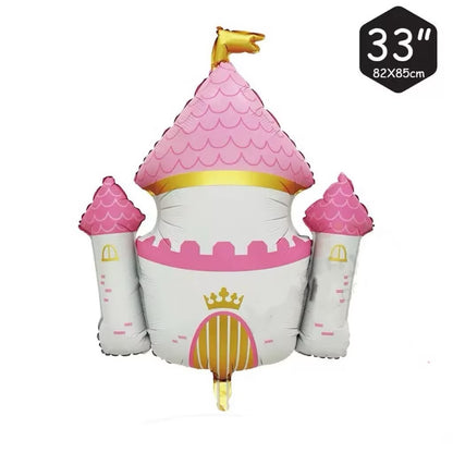 New Dream Princess Castle Pumpkin Cart Aluminum Film Balloon, Swing Bear, Children's Birthday Party Decoration Props