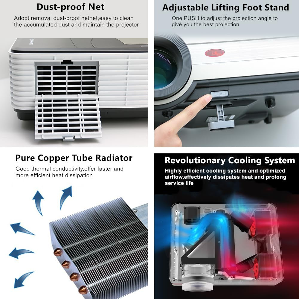Android Wifi Home Theater Projector Manual Focus Keystone Full HD 1080P Daytime PK Laser Beam Projection Device