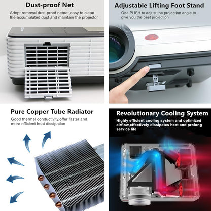 Android Wifi Home Theater Projector Manual Focus Keystone Full HD 1080P Daytime PK Laser Beam Projection Device