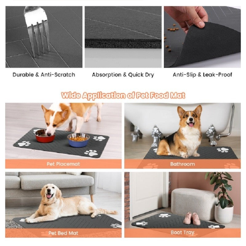 VIKAMA Cute Pet Placemats Cats And Dogs Universal Water-Absorbent Non-Slip Wash-Free Simple Pet Floor Mats Pet Supplies