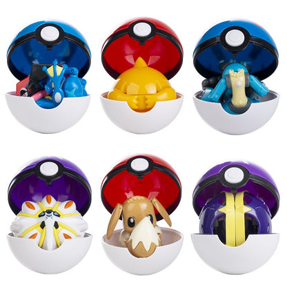 Sobre Pokémon Anime Figura Charizard Pikachu Gyarados Pocket Monster Figura Pokebola Brinquedo de Ação de Deformação Modelo Presente Infantil