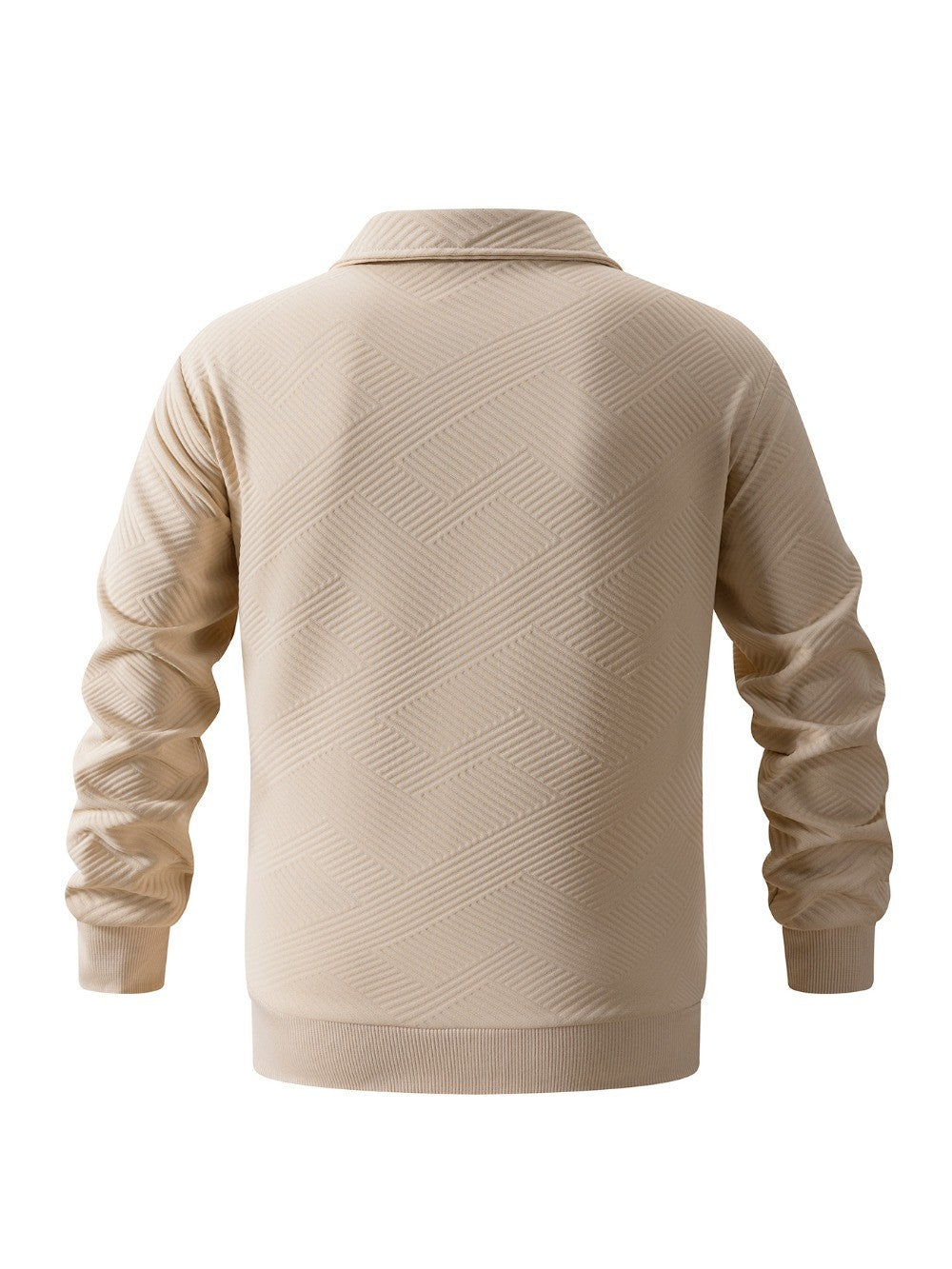 Autumn Men's Casual Sweatshirt Quarter Zip Solid Color Pullover Sweater Outdoor Daily Long Sleeve Polo Turtleneck Male Tops