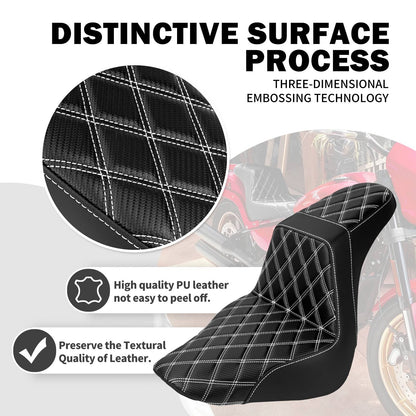 Banco do passageiro do motorista de duas pessoas da motocicleta Selim do piloto Banco dianteiro e traseiro para Harley Softail Fat Boy 2018-2025 Breakout FXBR 2023-25