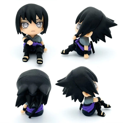 Nova Figura de Anime Naruto de 10CM Uzumaki Naruto Kakashi Uchiha Sasuke Itachi Brinquedos Fofos Q Figurals Modelo de Estatueta de Ação Presente