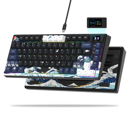 Teclado Gamer Mecânico Womier S-K80 75% com Display OLED Colorido Hot Swap Gasket Mount RGB Teclado Personalizado