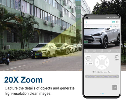 LS VISION 4K 20X Optical Zoom Dual Screen Solar Camera Outdoor 8MP 4G/WiFi PTZ Dual PIR Detection Auto Tracking Security Cameras