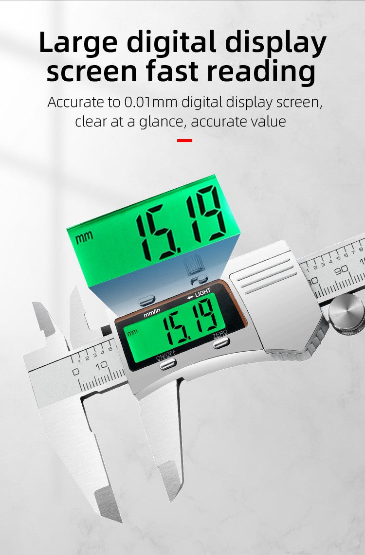 Paquímetro Digital de Metal Calibre Profissional Ferramentas de Medição de Calibre Vernier Régua Eletrônica de Profundidade para Marcenaria Bitola Grossa
