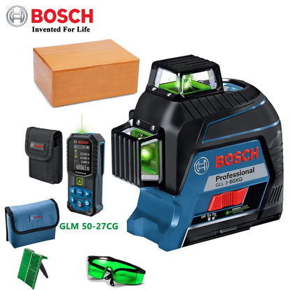 Nível a Laser Verde Bosch 12 Linhas 360 Nível a Laser GLL3-60XG Projeção de Linha de Marcação para Decoração Residencial Nível a Laser para Exterior