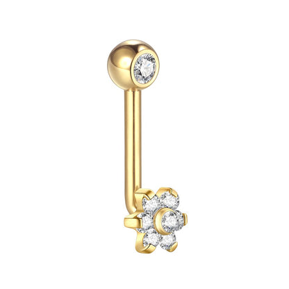 1PC Titânio Christina Vertical Hood Piercings Anéis de Lábio Flor Opala Sexy Piercings de Lábio Joias de Piercing de Sobrancelha VCH