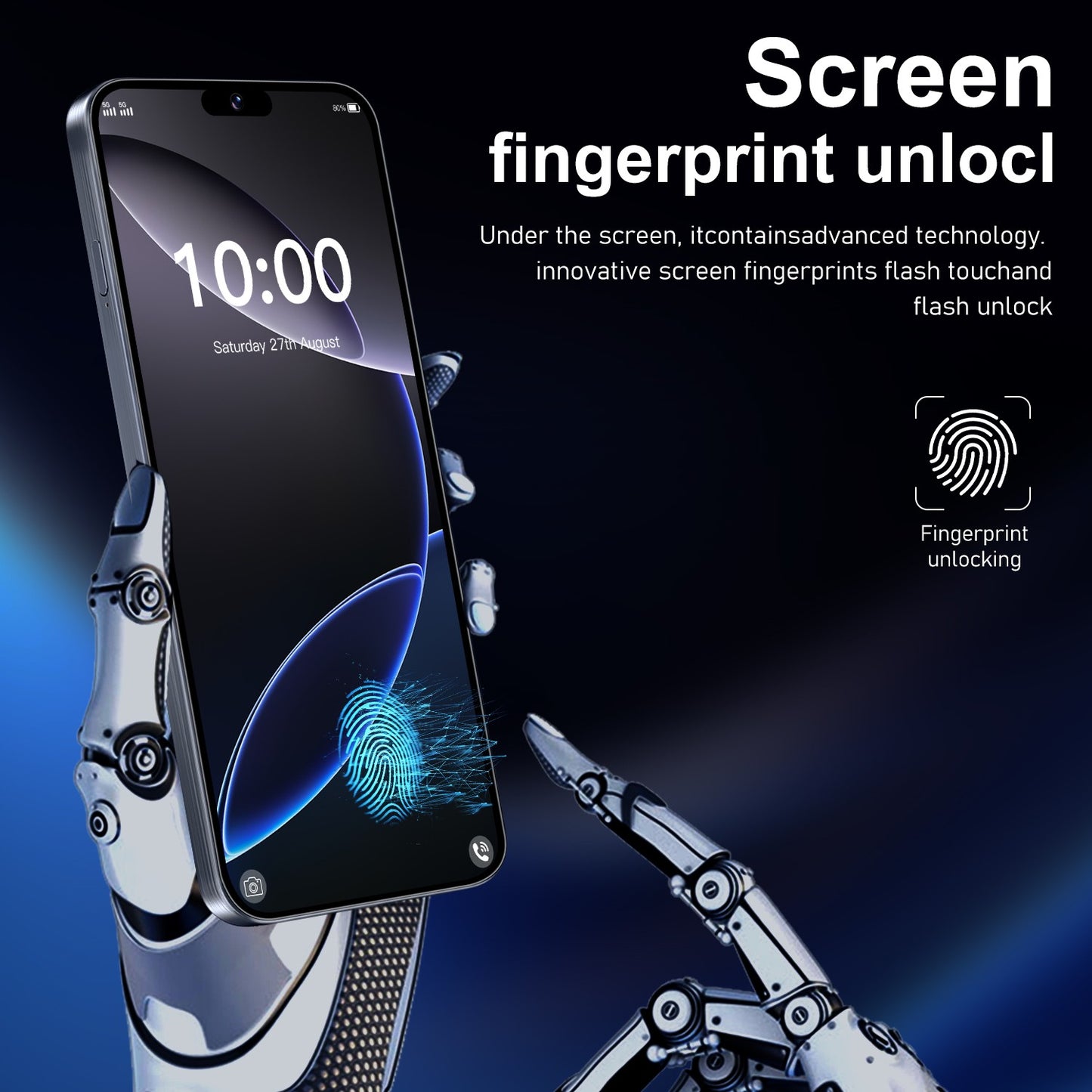 2026 Novo i16 Pro Max 6.8 polegadas HD 4K Android 14 16GB+1TB Bateria 6800mAh 4G 5G Dual SIM WiFi GPS Hot