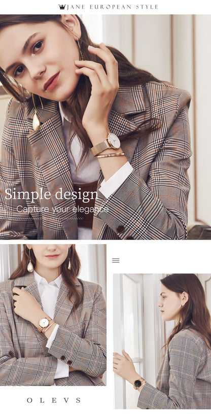 OLEVS Milanese Steel Band Quartz Women's Watch 5190