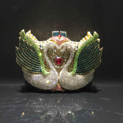 XIYUAN Pink/Black/Blue/Gold Crystal Evening Clutches Bag Hollow Out Women Metal Clutch Purse Wedding Party Prom Dinner Handbag