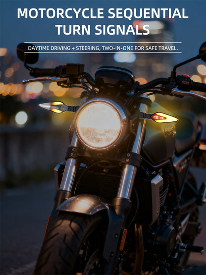1 par de luzes LED para piscas de motocicleta, branco, amarelo, indicador, fluxo de água, indicador traseiro, pisca-pisca, DRL, luz de circulação diurna