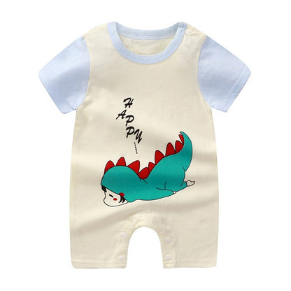 Newborn Baby Clothes Summer Short Sleeve Rompers Infant Boys Girls Cartoon Cotton Jumpsuit Toddler Thin Pajaodysuit For Newborns