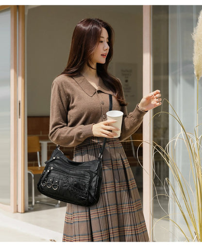 New Arrival Crossbody Shoulder Bag Soft Washed Leather Women's Mini Bag Versatile Handbag