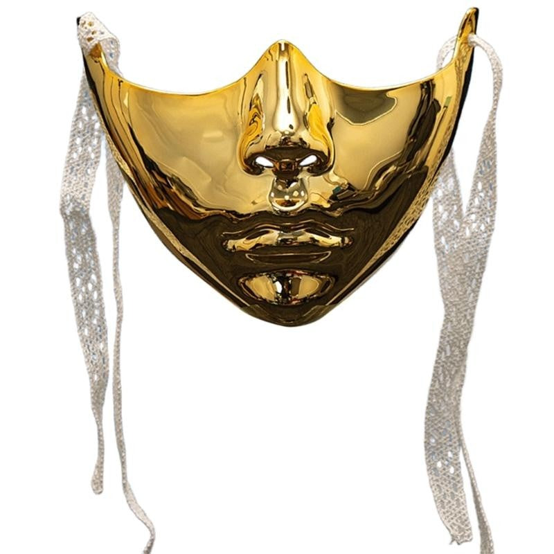 Y88A Mechanical Half Face Mask Masquerade Mask for Womens Men Aesthetics Mask Gifts