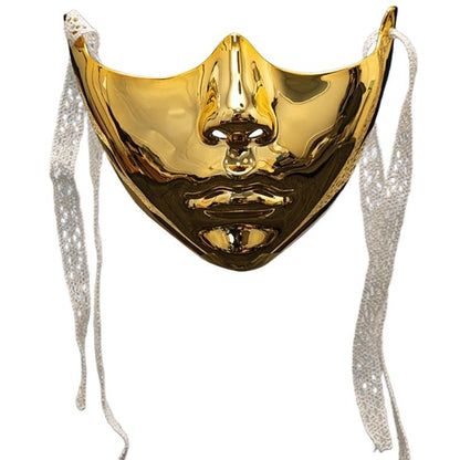 Y88A Mechanical Half Face Mask Masquerade Mask for Womens Men Aesthetics Mask Gifts