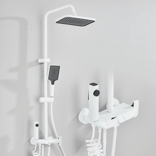Rozin Black Smart Digital Display Shower Faucet Set Piano Style Rainlfall Bathroom System Grey Digital Mixer Tap Bidet Shower