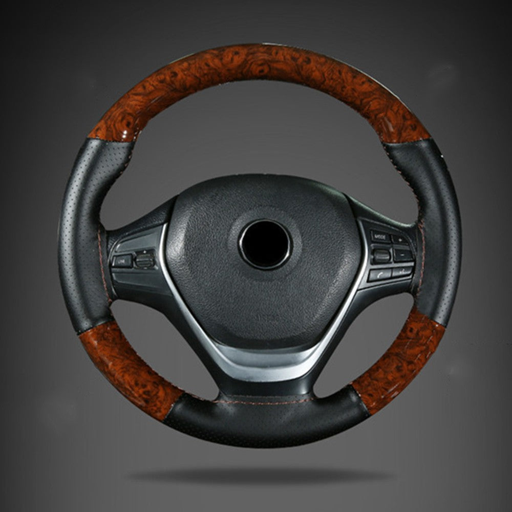 Capa de Volante de Carro em Madeira de Pessegueiro DIY Capa de Volante de Couro Para Carro Caminhão Com Linha e Agulha Conjunto de Ferramentas Acessórios de Carro