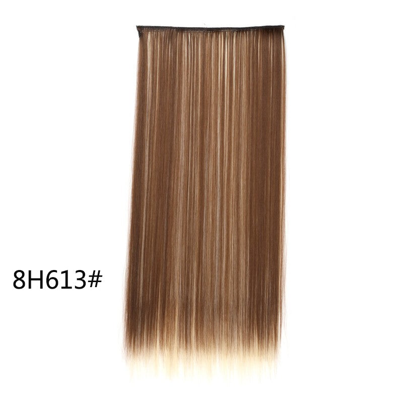 Alongamento de Cabelo Sintético Invisible Hair Extensions com 5 Clipes, 60cm, Liso, Resistente ao Calor, para Mulheres