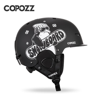 COPOZZ Novo Capacete de Esqui Unissex com Certificado, Meio-Coberto, Anti-impacto, Para Adultos e Crianças, Segurança na Neve, Capacete de Snowboard