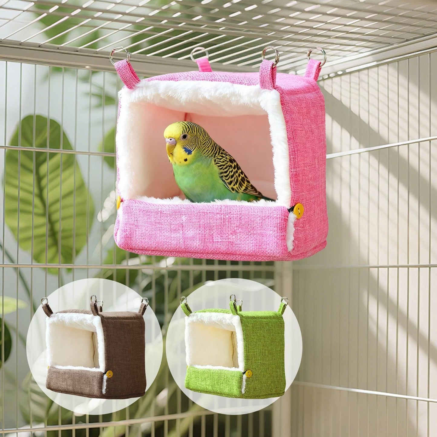 Ninho de Pássaros Aquecido Rede de Descanso Temperatura Ajustável Saco de Dormir Quente para Papagaios Calopsitas Conures Agapornis Pequenos Pássaros de Estimação