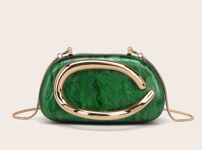 2025 Fashion Women Luxury Evening Banquet Clutch Bag Bride Metal Shoulder Wedding Purse Party Crossbody Day Closure Box Handbag