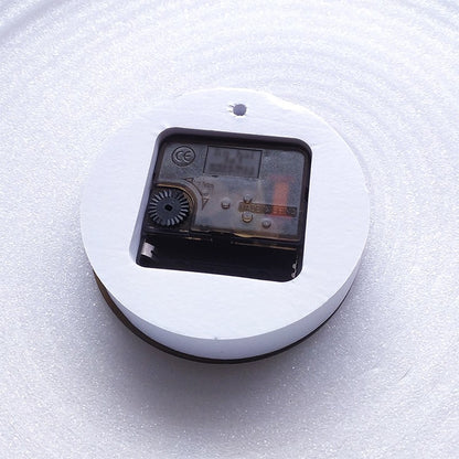 Wooden Round Plastic Cover With Sweep Movement Gold Long Hands DIY Wall Clock