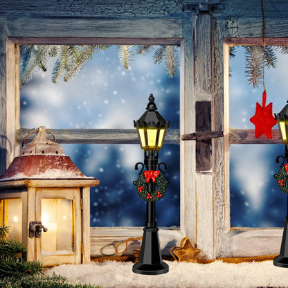 4 Pcs Christmas Mini Street Light Models Dollhouse Streetlight Miniature Village Pathway Lantern Post for DIY Micro Landscape
