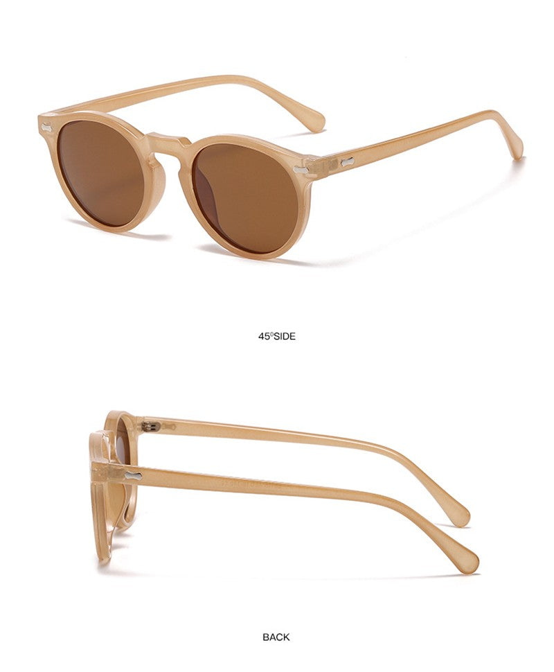 Óculos de Sol Redondos Retrô Masculinos Femininos Pequenos Moda Polarizados Óculos de Sol para Homens e Mulheres Óculos de Condução Estilo Vintage Literário