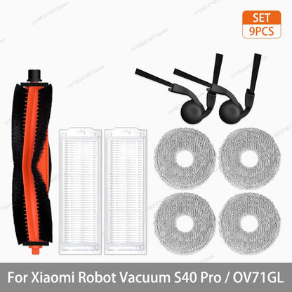 For Xiaomi S40 Pro / OV71GL Robot Vacuum Cleaner Parts Accessories Main Brush Side Brush Hepa Filter Mop Cloth Replacement Spare