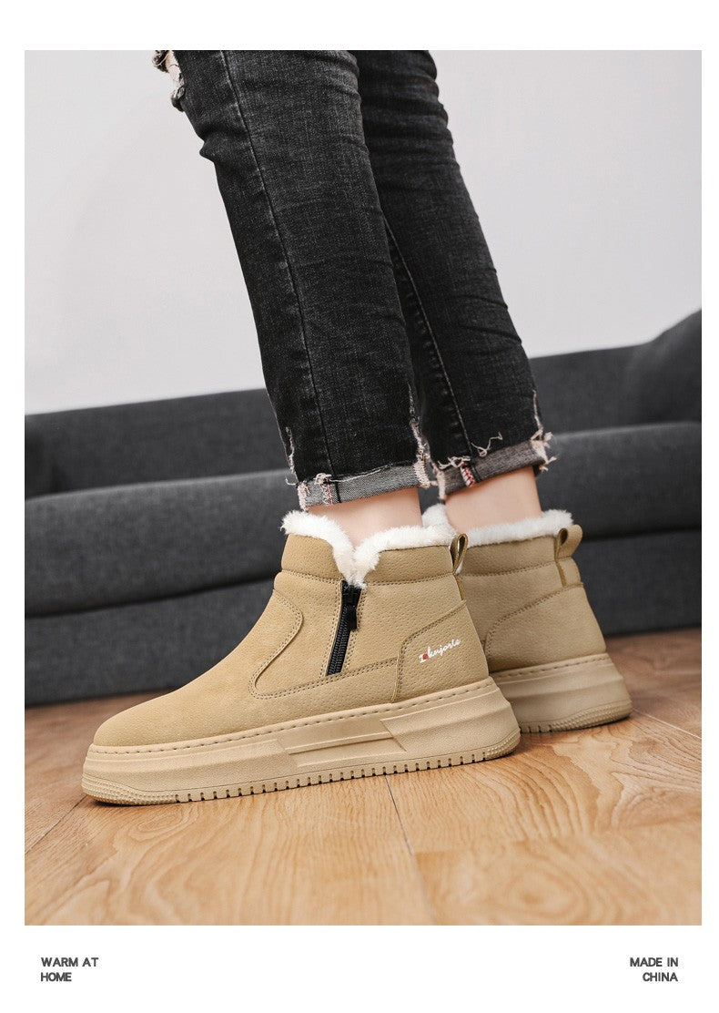 Winter High Top Keep Warm Shoes Good Quality Waterproof Upper Plush Shoes Anti Slip Cotton Snow Boots Unisex Shoes