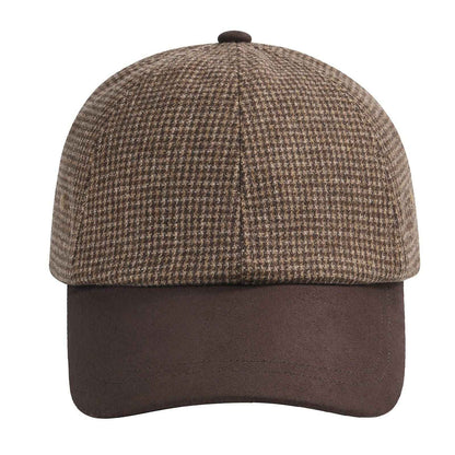 BOTVELA Men's Wool Tweed Baseball Cap Casual Style Soft Adjustable Unstructured Hat