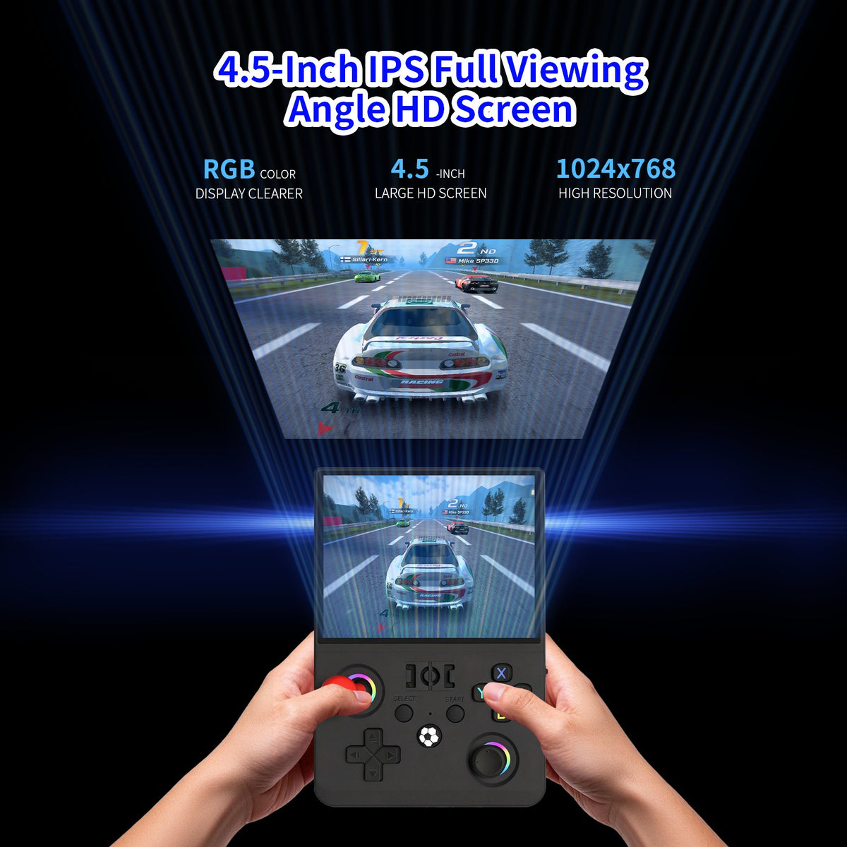 MAX? 2026 Newest  4.5 Inch Retro Handheld Game Console 1024x768 IPS HD Screen Portable Open Source Linux System with 2*Joys