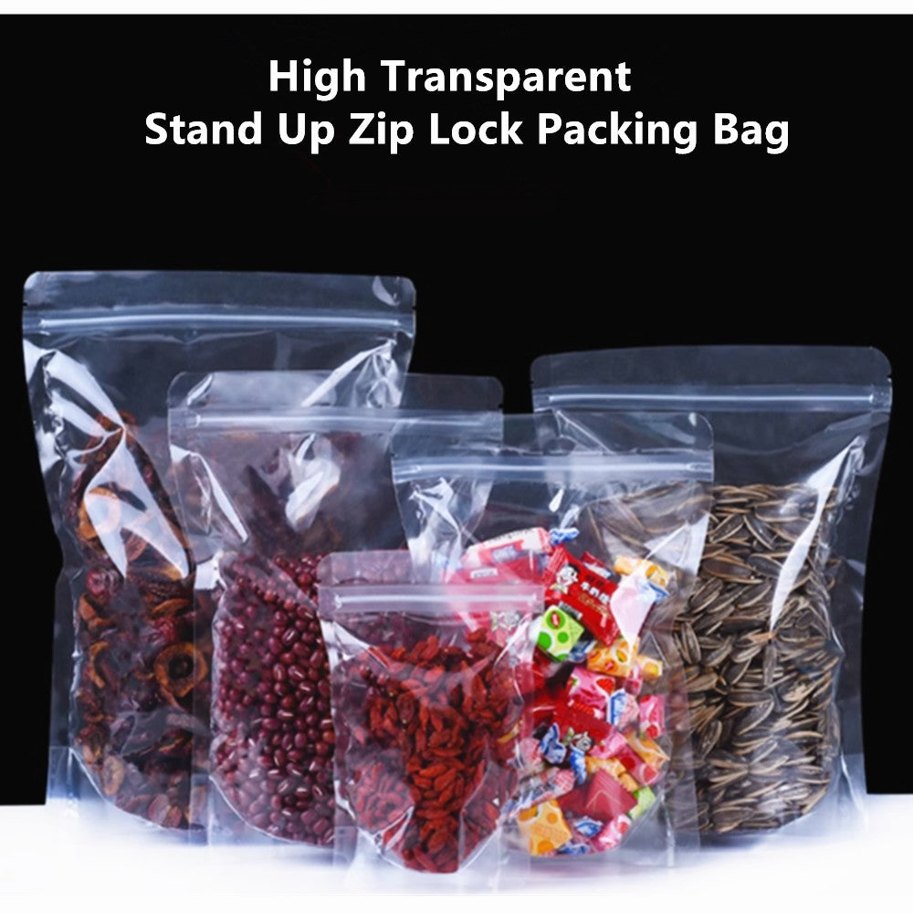 100pcs One Side Clear Laser Shiny Aluminum Foil Zip Lock Bags  Reflective Holographic Self-sealing Pouch for Fashion Accessories