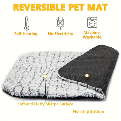 Cama Autorregulável para Gatos, Almofada Aquecedora Macia para Gatos e Cães Interna e Externa, Tapete Térmico Lavável Antiderrapante para Gatos