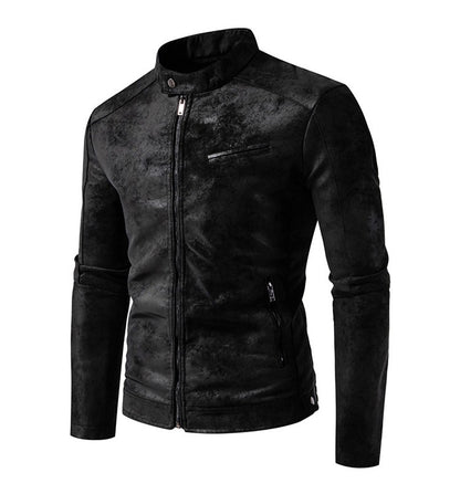 New American Retro Leather Jacket with A High-end Feel, Retro Tie Dye Washed Matte Craftsmanship, Cool Motorcycle Leather Jacket